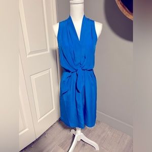 Felicity & Coco Small Tie Front Blue Dress